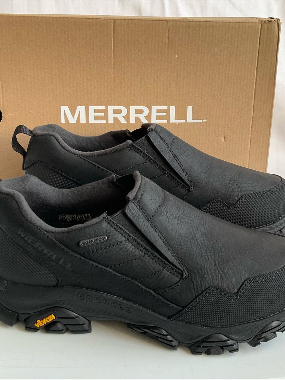Merrell | Coldpack 3 Thermo Moc Black Waterproof Slip Ons | 8 Wide